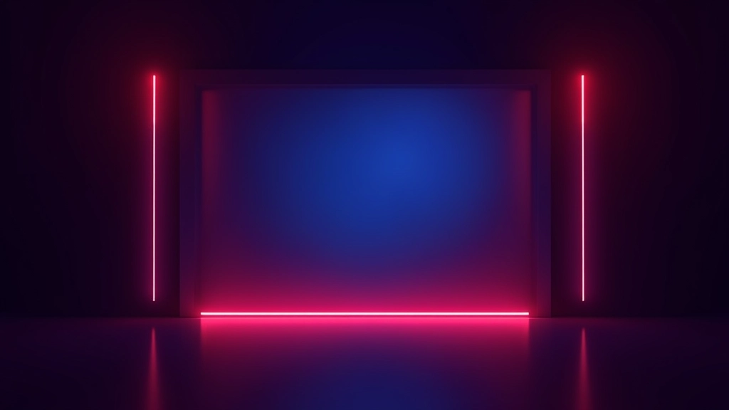 Ilustrace okrajových efektů s zářivými animacemi, neonové čáry a blikající hrany na tmavém pozadí, CSS animace vizualizace