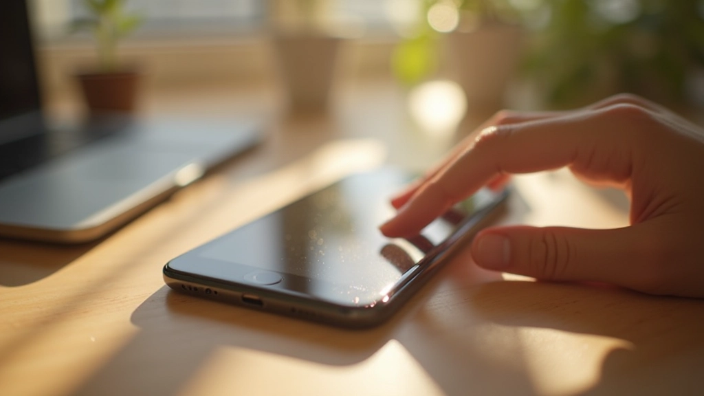 Mobilní telefon s ukázkou dotykových alternativ hover efektů